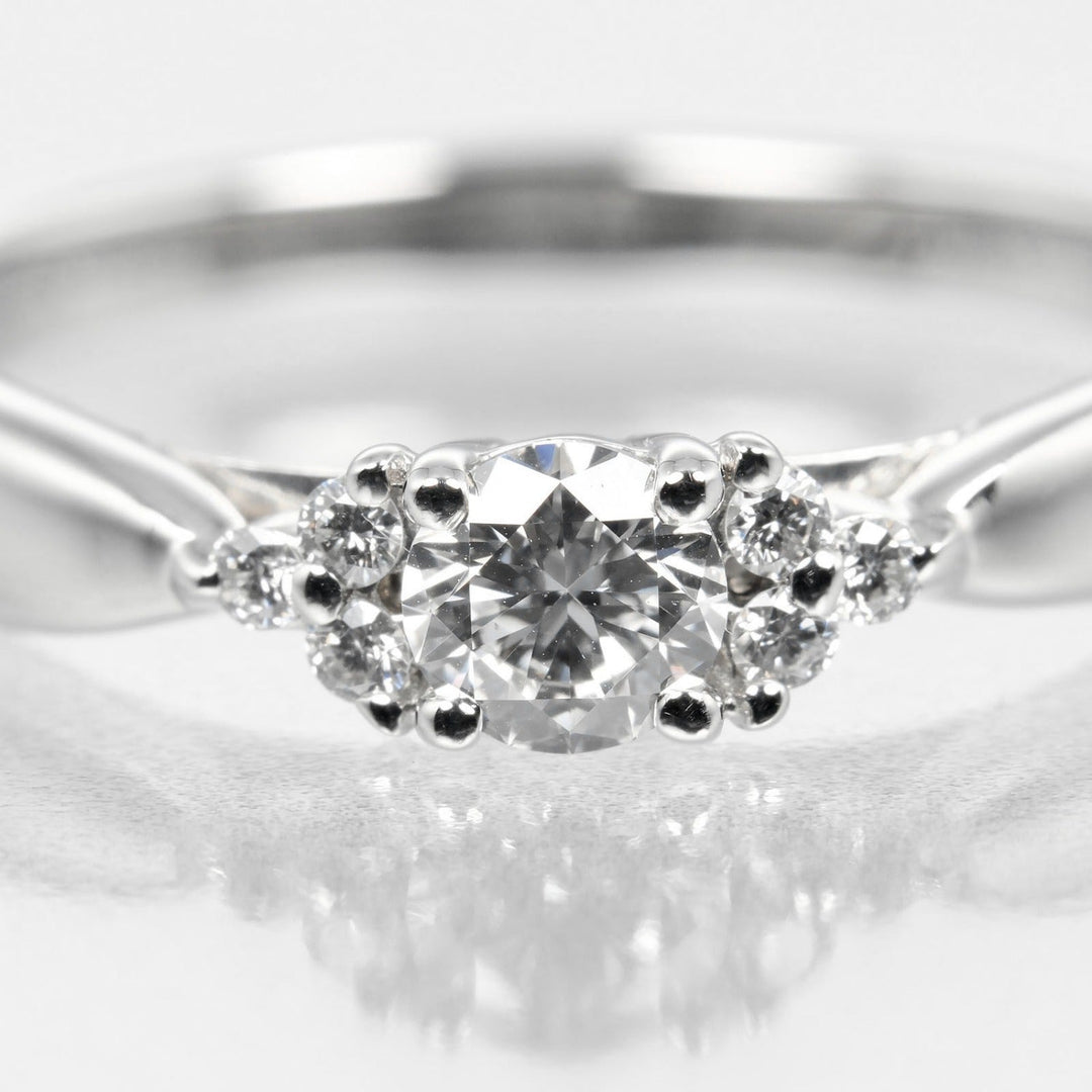 TIFFANY&Co. Ring Pt950Platinum, Diamond Clear Silver harmony side stone Women Used Authentic