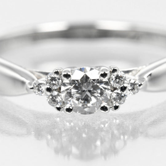 TIFFANY&Co. Ring Pt950Platinum, Diamond Clear Silver harmony side stone Women Used Authentic