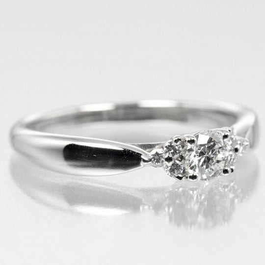TIFFANY&Co. Ring Pt950Platinum, Diamond Clear Silver harmony side stone Women Used Authentic