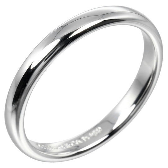 TIFFANY&Co. Ring Pt950Platinum Silver 0.1" model Forever Classic Bands Women Used Authentic