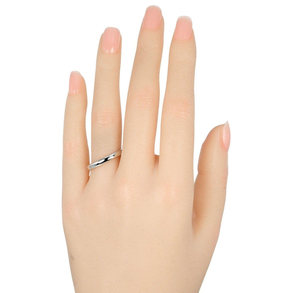 TIFFANY&Co. Ring Pt950Platinum Silver 0.1" model Forever Classic Bands Women Used Authentic