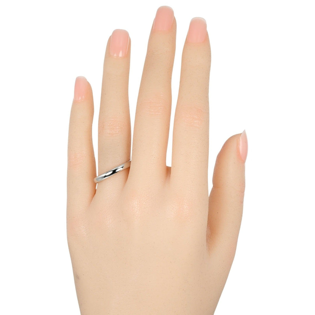 TIFFANY&Co. Ring Pt950Platinum Silver 0.1" model Forever Classic Bands Women Used Authentic