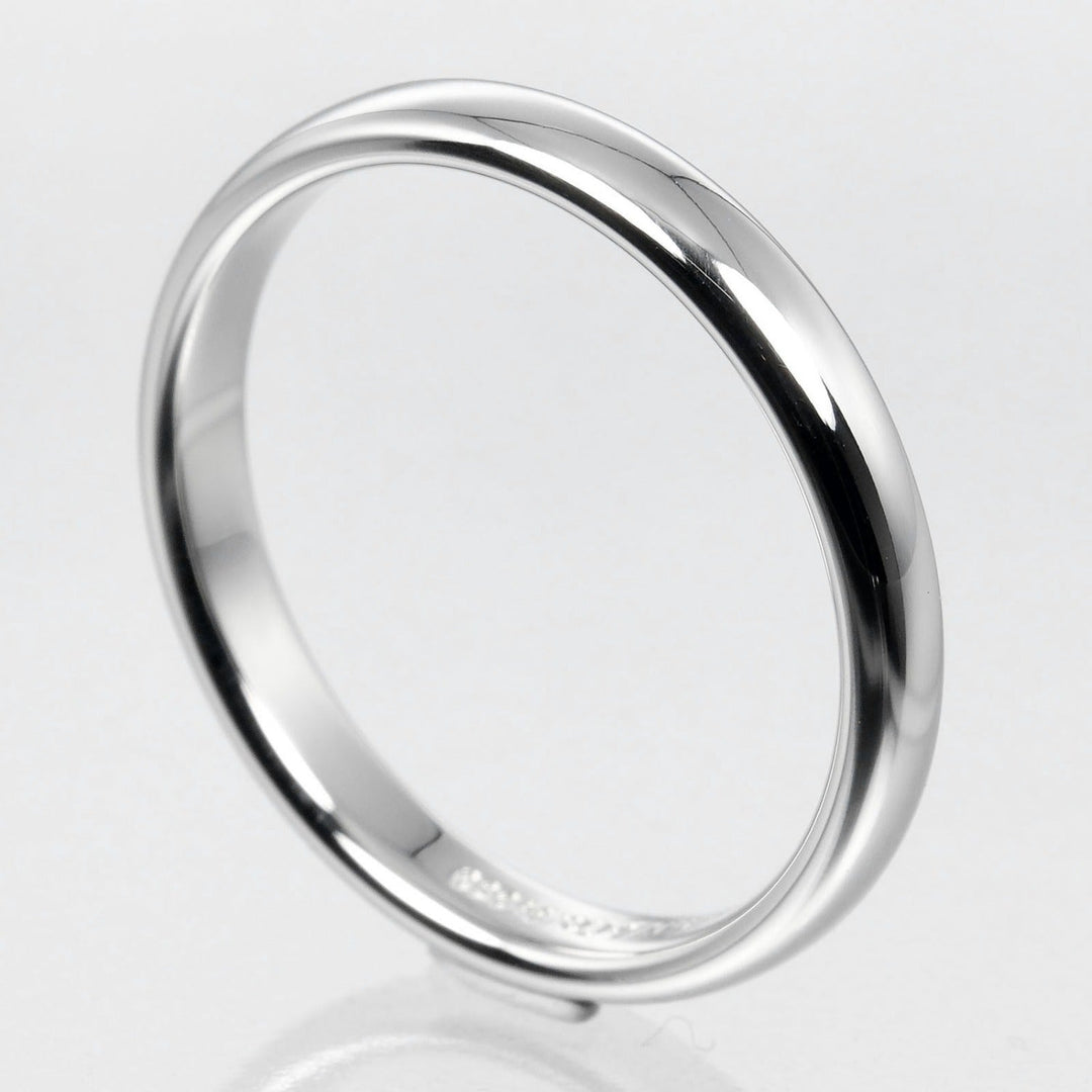 TIFFANY&Co. Ring Pt950Platinum Silver 0.1" model Forever Classic Bands Women Used Authentic