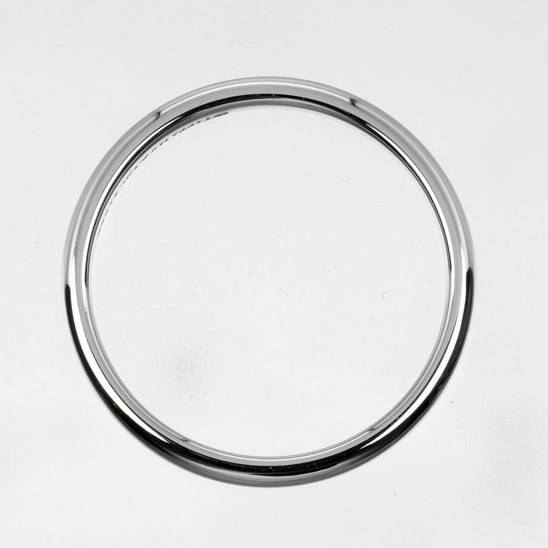 TIFFANY&Co. Ring Pt950Platinum Silver 0.1" model Forever Classic Bands Women Used Authentic
