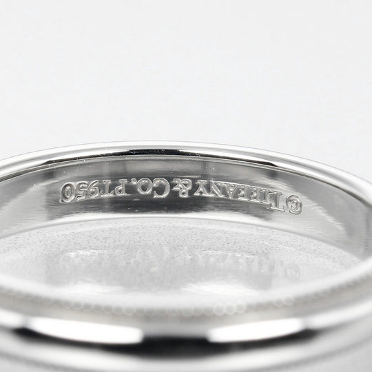 TIFFANY&Co. Ring Pt950Platinum Silver 0.1" model Two-Gathered Milgrain Band Women Used Authentic