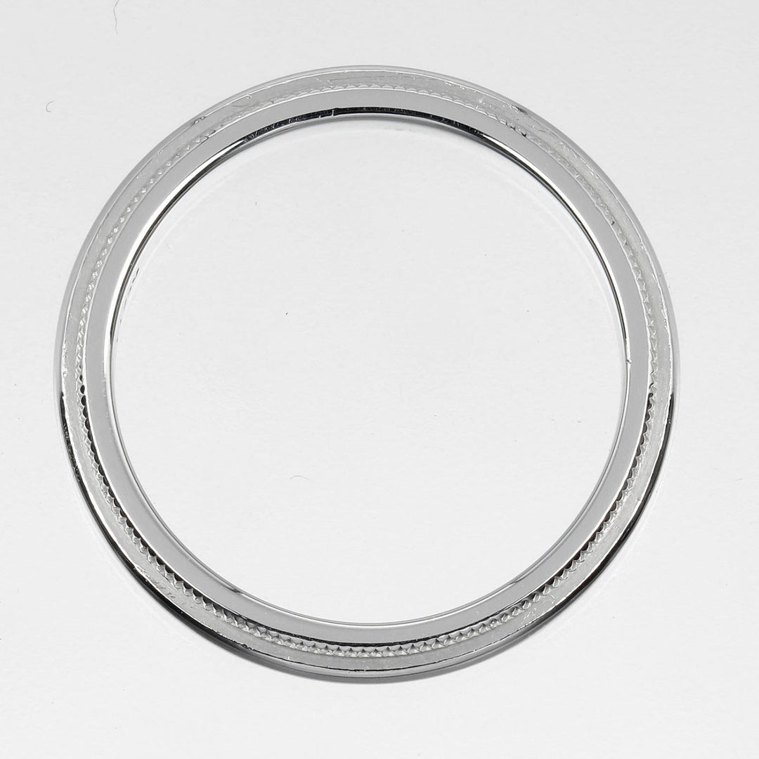 TIFFANY&Co. Ring Pt950Platinum Silver 0.1" model Two-Gathered Milgrain Band Women Used Authentic