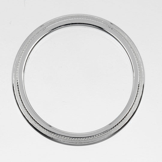 TIFFANY&Co. Ring Pt950Platinum Silver 0.1" model Two-Gathered Milgrain Band Women Used Authentic