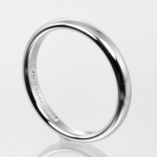 TIFFANY&Co. Ring Pt950Platinum Silver 0.1" model Forever Classic Bands Women 57 Used Authentic