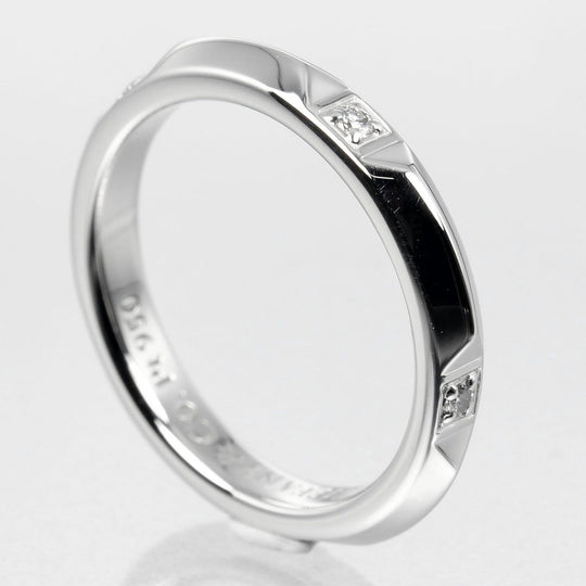 TIFFANY&Co. Ring Pt950 Platinum, 5P Diamond Silver 0.1" model true band Women Used Authentic