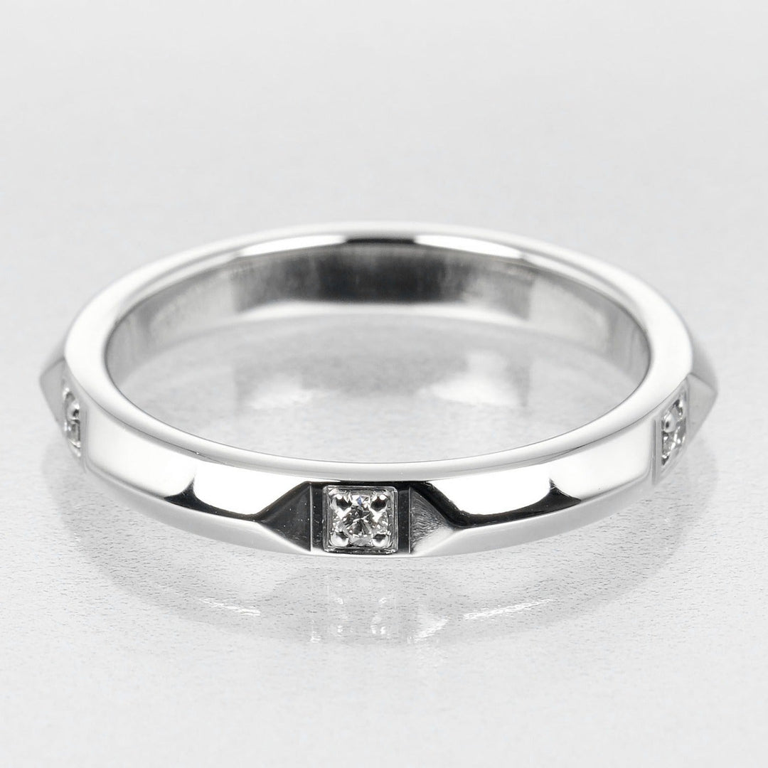 TIFFANY&Co. Ring Pt950 Platinum, 5P Diamond Silver 0.1" model true band Women Used Authentic