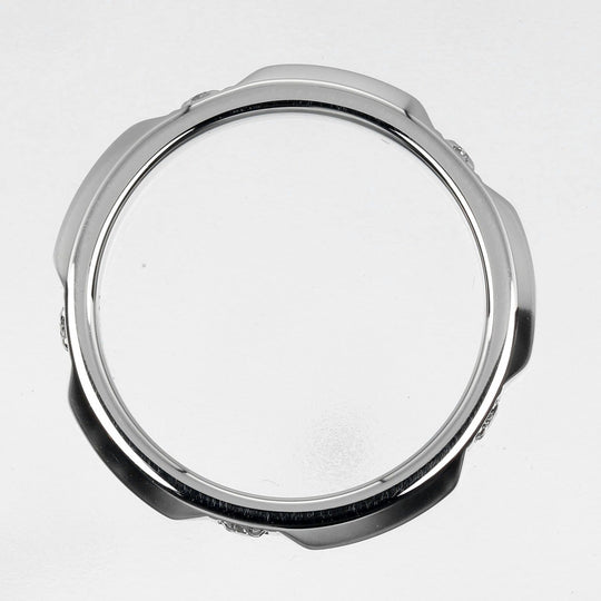 TIFFANY&Co. Ring Pt950 Platinum, 5P Diamond Silver 0.1" model true band Women Used Authentic