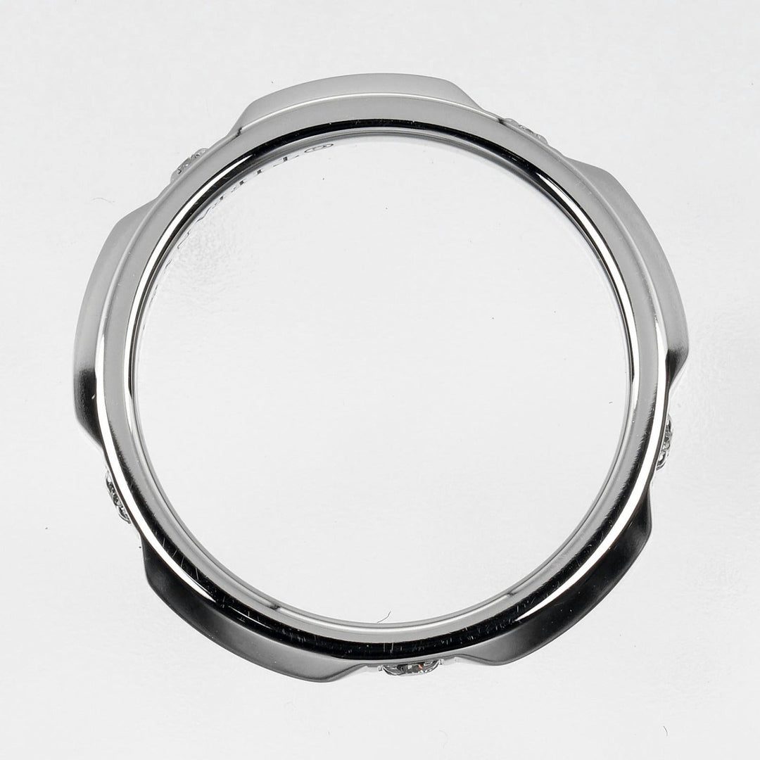 TIFFANY&Co. Ring Pt950 Platinum, 5P Diamond Silver 0.1" model true band Women Used Authentic