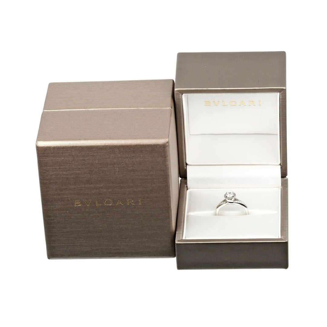 BVLGARI Ring 0.32ct VVS1/E/EX/2VG Pt950Platinum, Diamond Clear Silver Incontro Damole Women Used Authentic