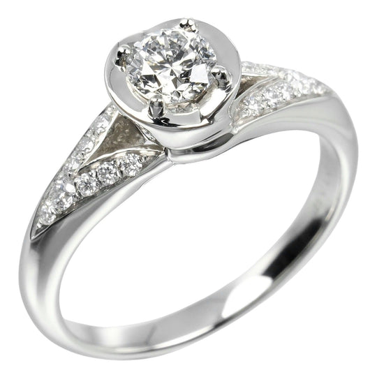 BVLGARI Ring 0.32ct VVS1/E/EX/2VG Pt950Platinum, Diamond Clear Silver Incontro Damole Women Used Authentic