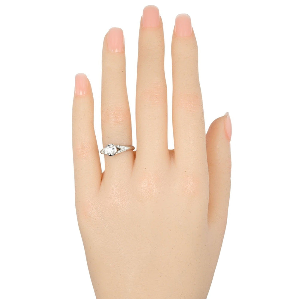 BVLGARI Ring 0.32ct VVS1/E/EX/2VG Pt950Platinum, Diamond Clear Silver Incontro Damole Women Used Authentic