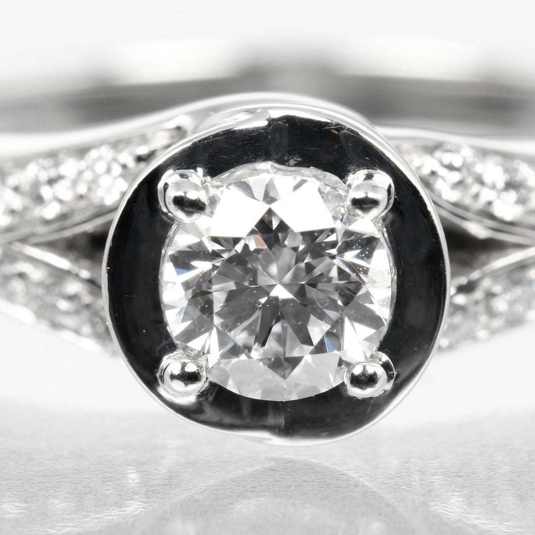 BVLGARI Ring 0.32ct VVS1/E/EX/2VG Pt950Platinum, Diamond Clear Silver Incontro Damole Women Used Authentic