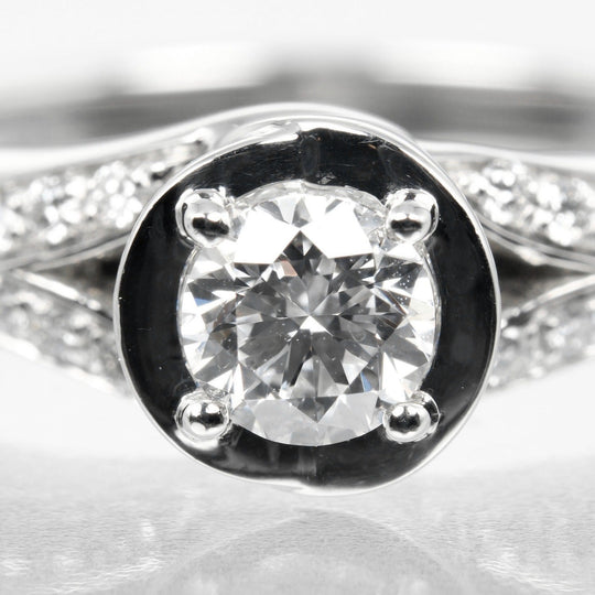 BVLGARI Ring 0.32ct VVS1/E/EX/2VG Pt950Platinum, Diamond Clear Silver Incontro Damole Women Used Authentic