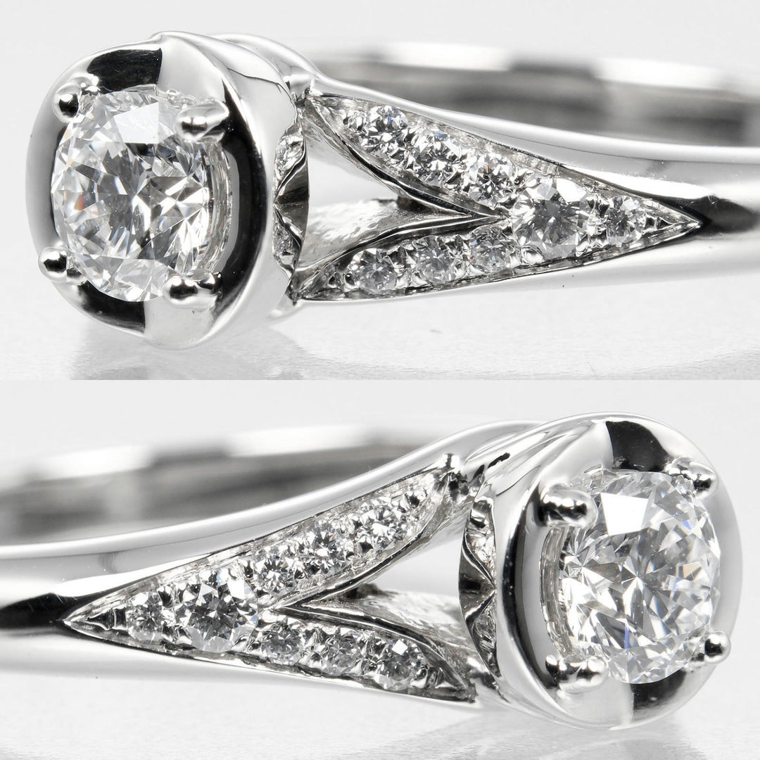 BVLGARI Ring 0.32ct VVS1/E/EX/2VG Pt950Platinum, Diamond Clear Silver Incontro Damole Women Used Authentic