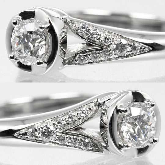 BVLGARI Ring 0.32ct VVS1/E/EX/2VG Pt950Platinum, Diamond Clear Silver Incontro Damole Women Used Authentic