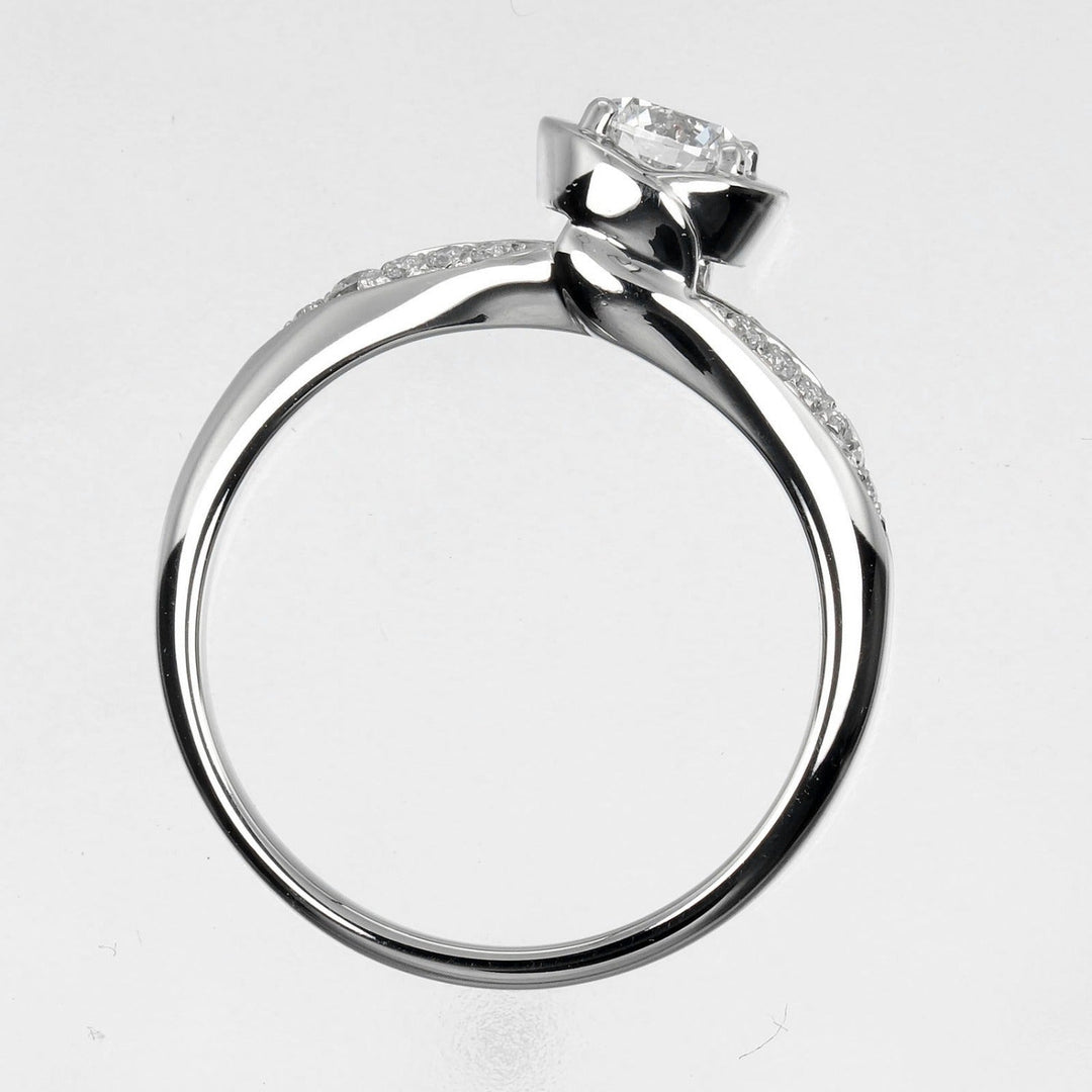 BVLGARI Ring 0.32ct VVS1/E/EX/2VG Pt950Platinum, Diamond Clear Silver Incontro Damole Women Used Authentic