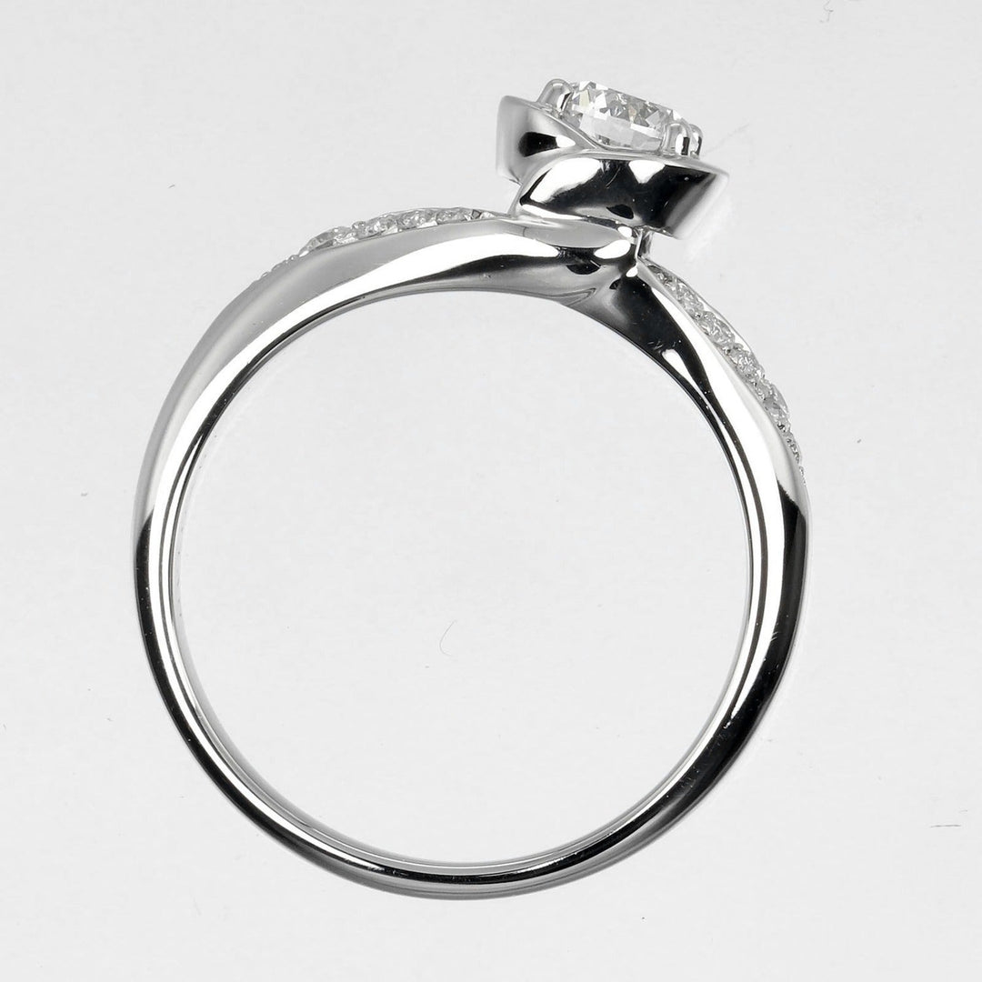 BVLGARI Ring 0.32ct VVS1/E/EX/2VG Pt950Platinum, Diamond Clear Silver Incontro Damole Women Used Authentic