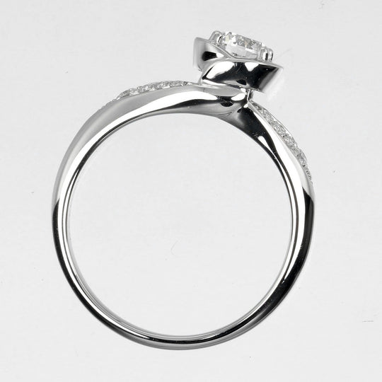 BVLGARI Ring 0.32ct VVS1/E/EX/2VG Pt950Platinum, Diamond Clear Silver Incontro Damole Women Used Authentic