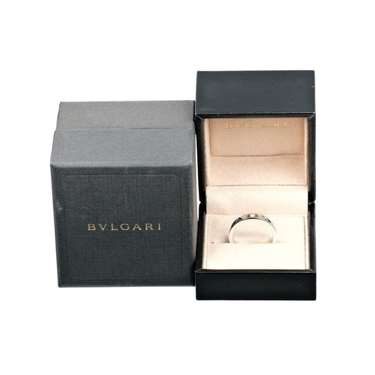 BVLGARI Ring K18 White Gold, Diamond Silver B.zero1 Essential mens Used Authentic