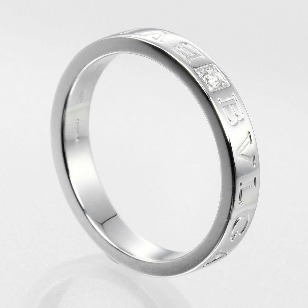 BVLGARI Ring K18 White Gold, Diamond Silver B.zero1 Essential mens Used Authentic