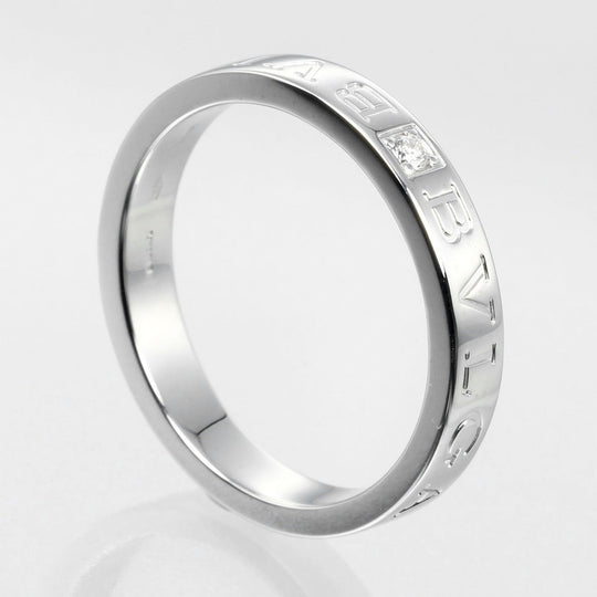 BVLGARI Ring K18 White Gold, Diamond Silver B.zero1 Essential mens Used Authentic