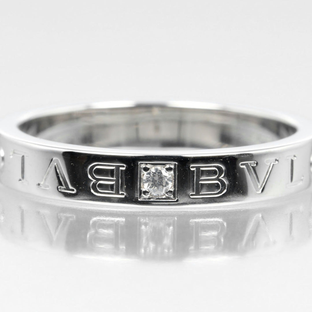 BVLGARI Ring K18 White Gold, Diamond Silver B.zero1 Essential mens Used Authentic