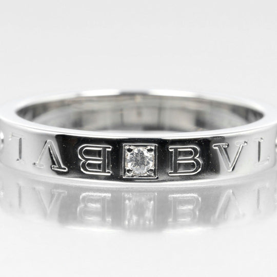 BVLGARI Ring K18 White Gold, Diamond Silver B.zero1 Essential mens Used Authentic