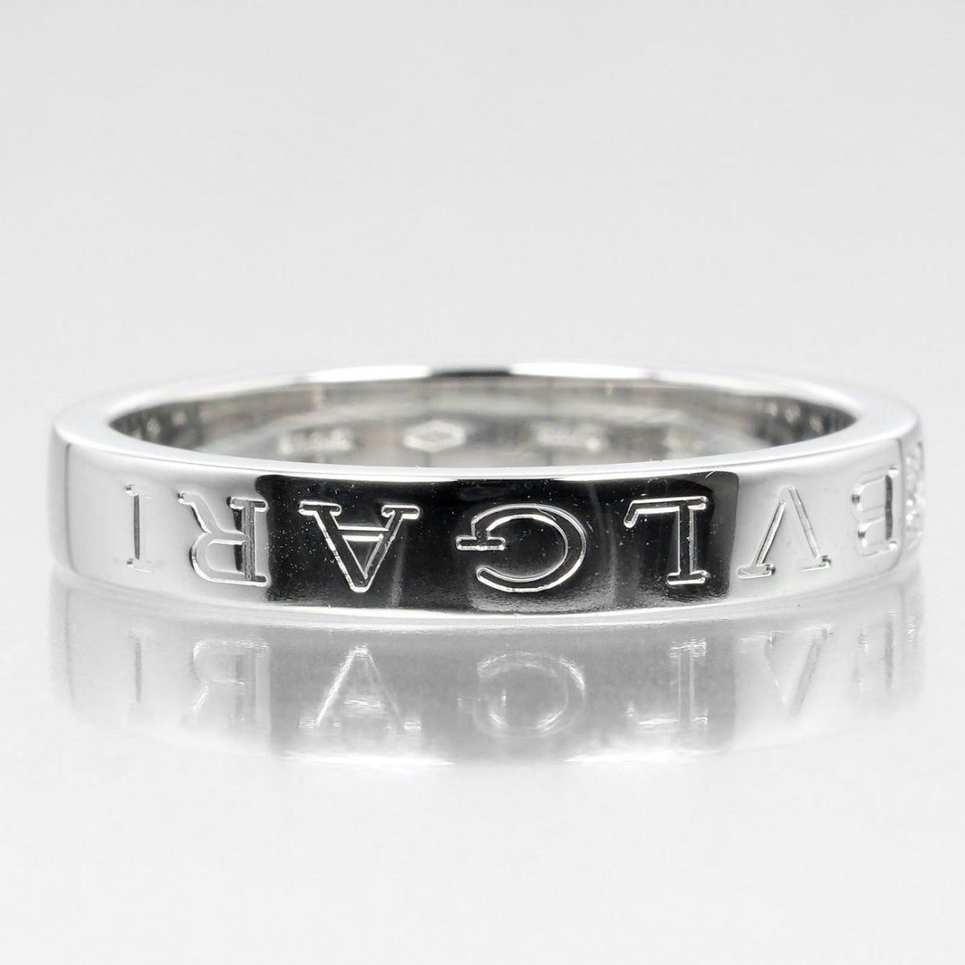 BVLGARI Ring K18 White Gold, Diamond Silver B.zero1 Essential mens Used Authentic