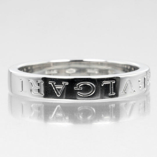 BVLGARI Ring K18 White Gold, Diamond Silver B.zero1 Essential mens Used Authentic