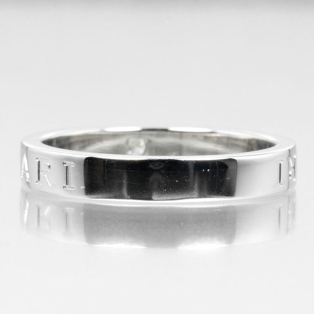 BVLGARI Ring K18 White Gold, Diamond Silver B.zero1 Essential mens Used Authentic