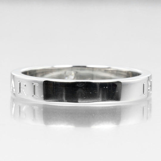 BVLGARI Ring K18 White Gold, Diamond Silver B.zero1 Essential mens Used Authentic