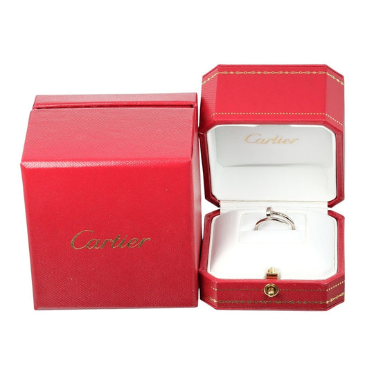 CARTIER Ring K18 white gold Silver Justin Uncle Women 46 Used Authentic