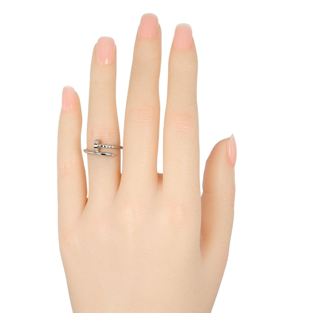 CARTIER Ring K18 white gold Silver Justin Uncle Women 46 Used Authentic