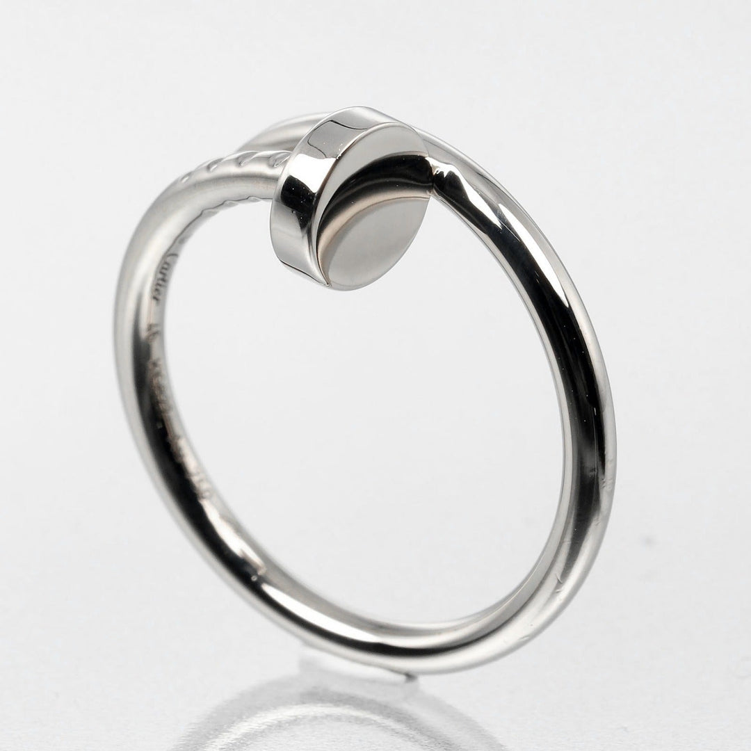 CARTIER Ring K18 white gold Silver Justin Uncle Women 46 Used Authentic