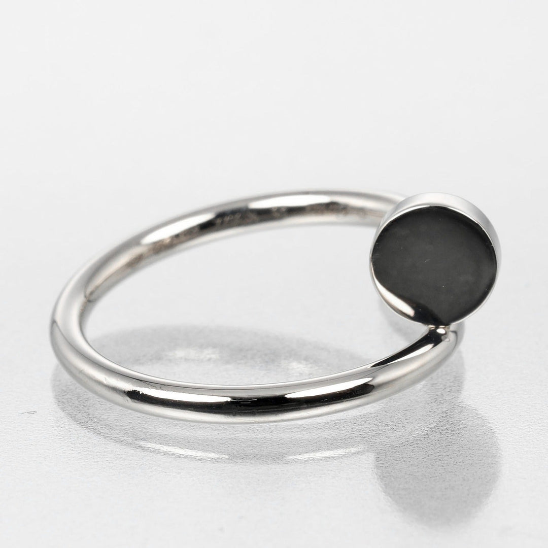 CARTIER Ring K18 white gold Silver Justin Uncle Women 46 Used Authentic