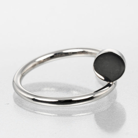 CARTIER Ring K18 white gold Silver Justin Uncle Women 46 Used Authentic