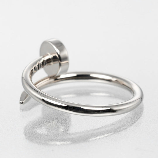 CARTIER Ring K18 white gold Silver Justin Uncle Women 46 Used Authentic