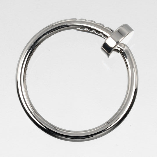 CARTIER Ring K18 white gold Silver Justin Uncle Women 46 Used Authentic