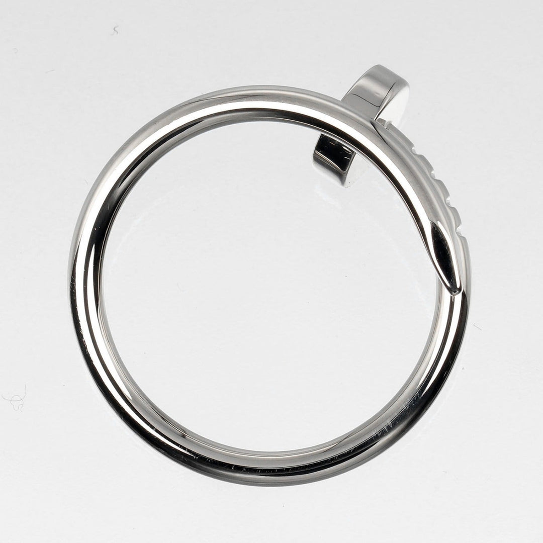 CARTIER Ring K18 white gold Silver Justin Uncle Women 46 Used Authentic