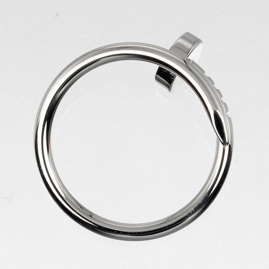 CARTIER Ring K18 white gold Silver Justin Uncle Women 46 Used Authentic