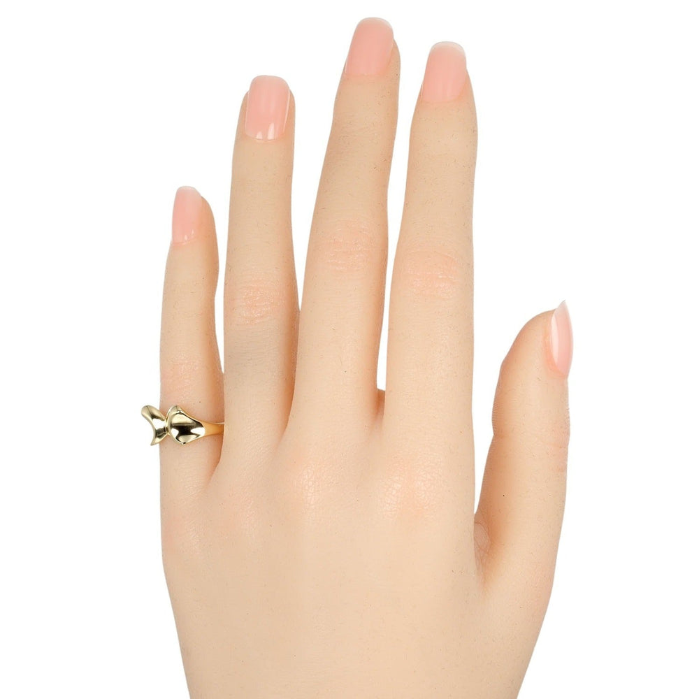 TIFFANY&Co. Ring K18 yellow gold gold ribbon Women Used Authentic