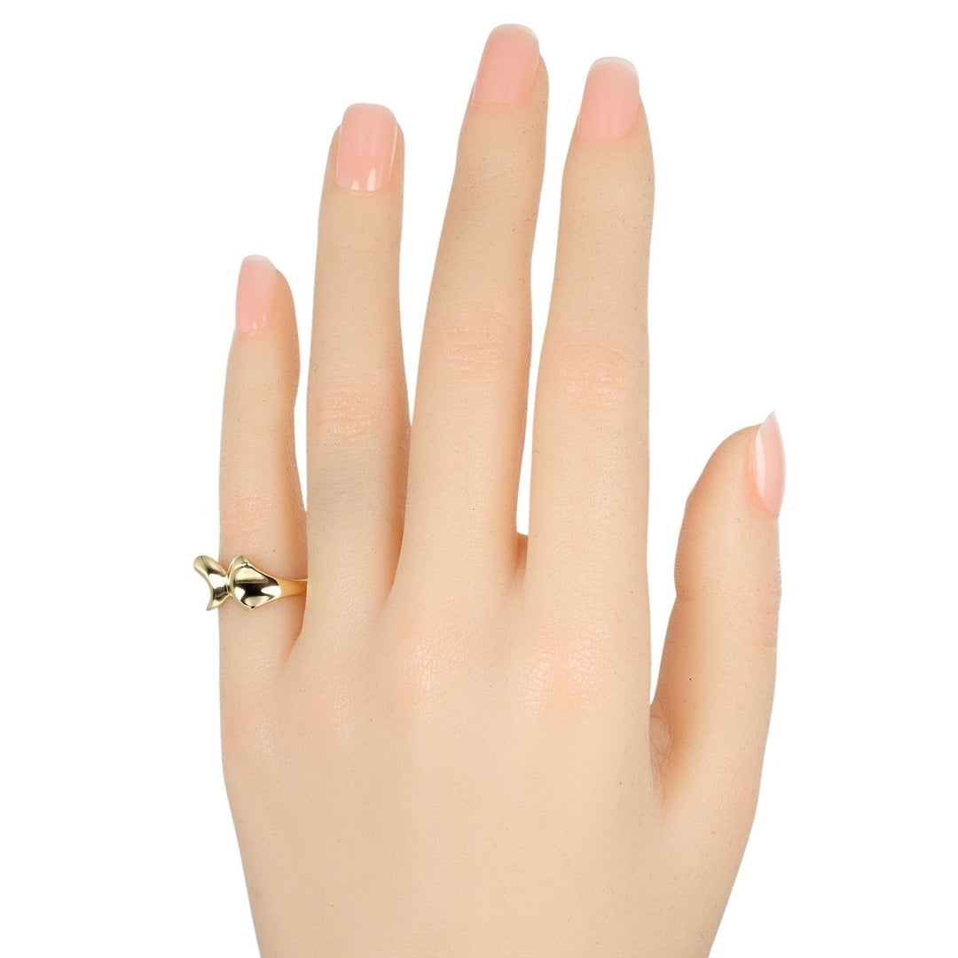 TIFFANY&Co. Ring K18 yellow gold gold ribbon Women Used Authentic