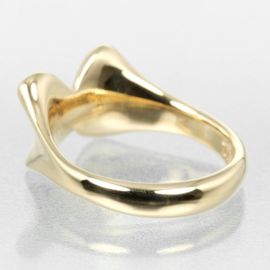 TIFFANY&Co. Ring K18 yellow gold gold ribbon Women Used Authentic