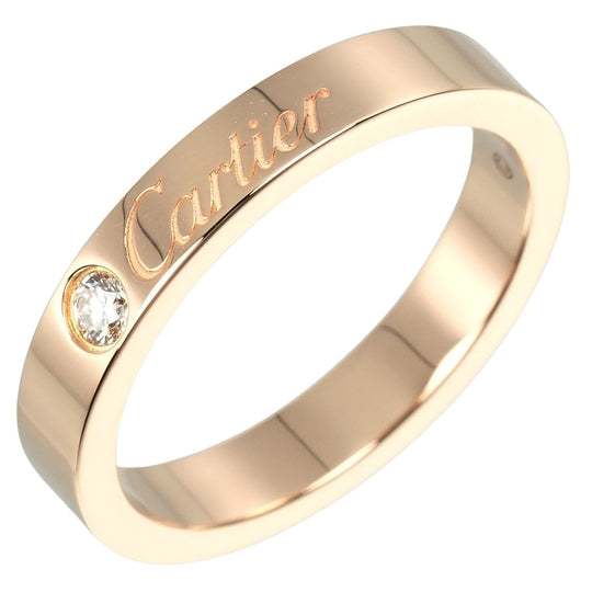 CARTIER Ring K18 pink gold, diamond gold 0.1" model C de Cartier engraved Women 47 Used Authentic