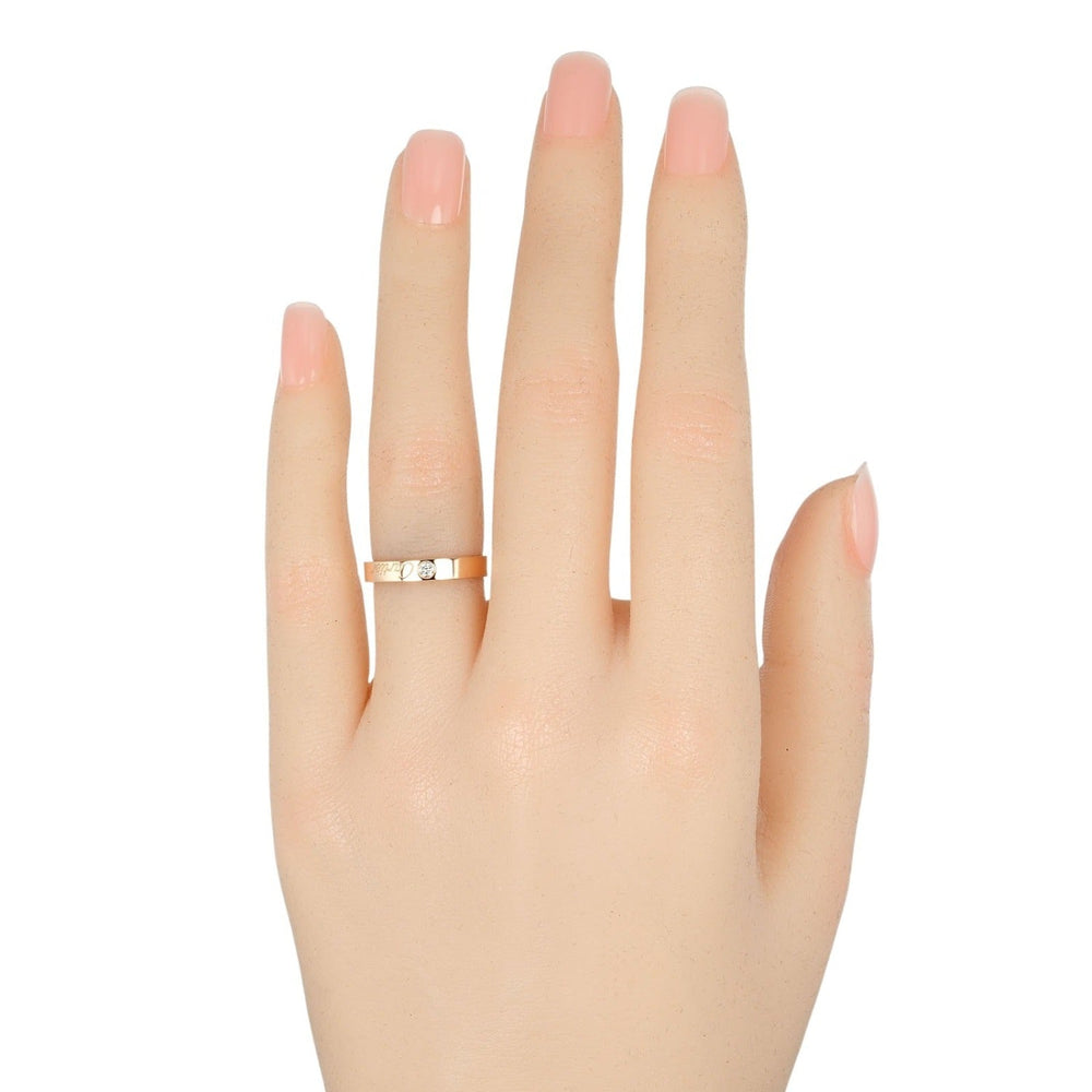 CARTIER Ring K18 pink gold, diamond gold 0.1" model C de Cartier engraved Women 47 Used Authentic