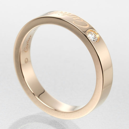 CARTIER Ring K18 pink gold, diamond gold 0.1" model C de Cartier engraved Women 47 Used Authentic